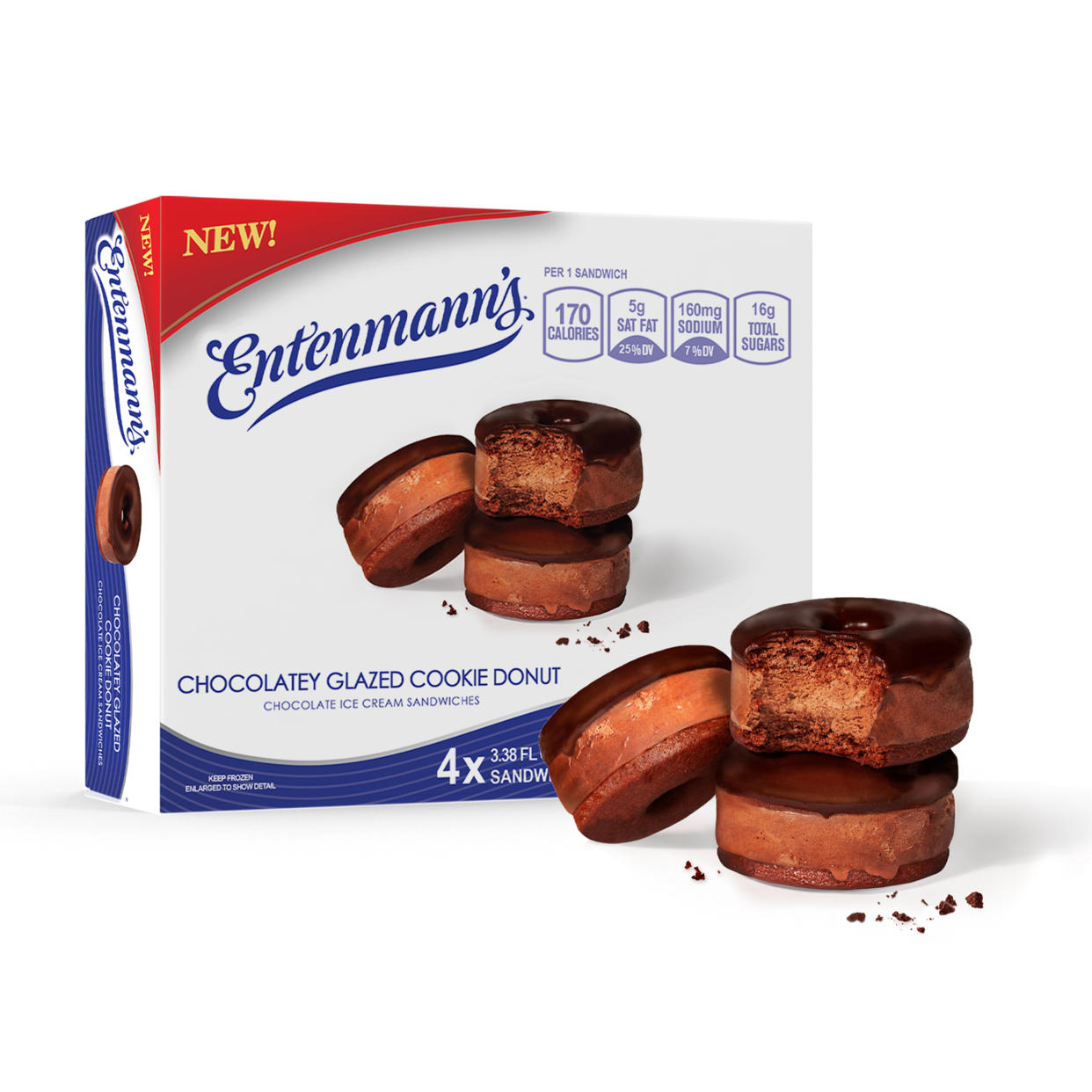 Entenmann's Chocolatey Glazed Cookie Donut Ice Cream Sandwiches (Entenmann's)