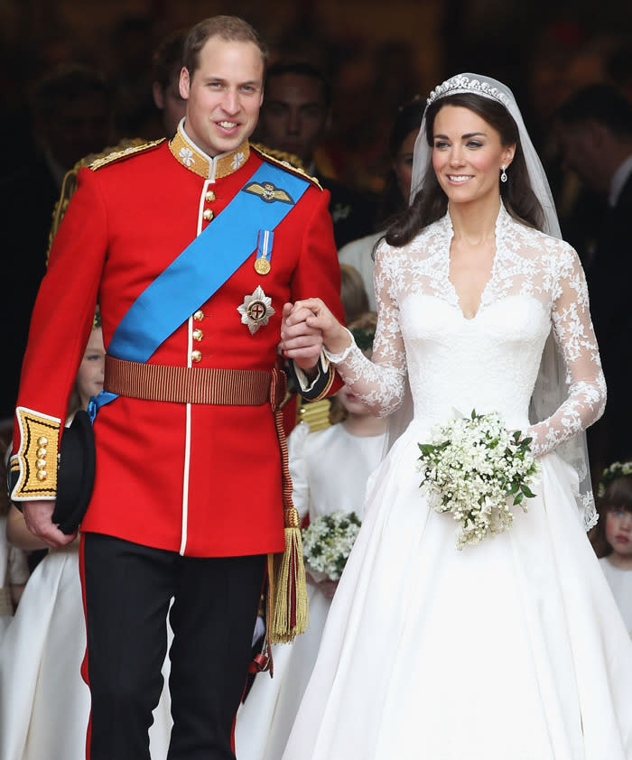 The Duke and Duchess of Cambridge on their wedding day. Photo: Getty