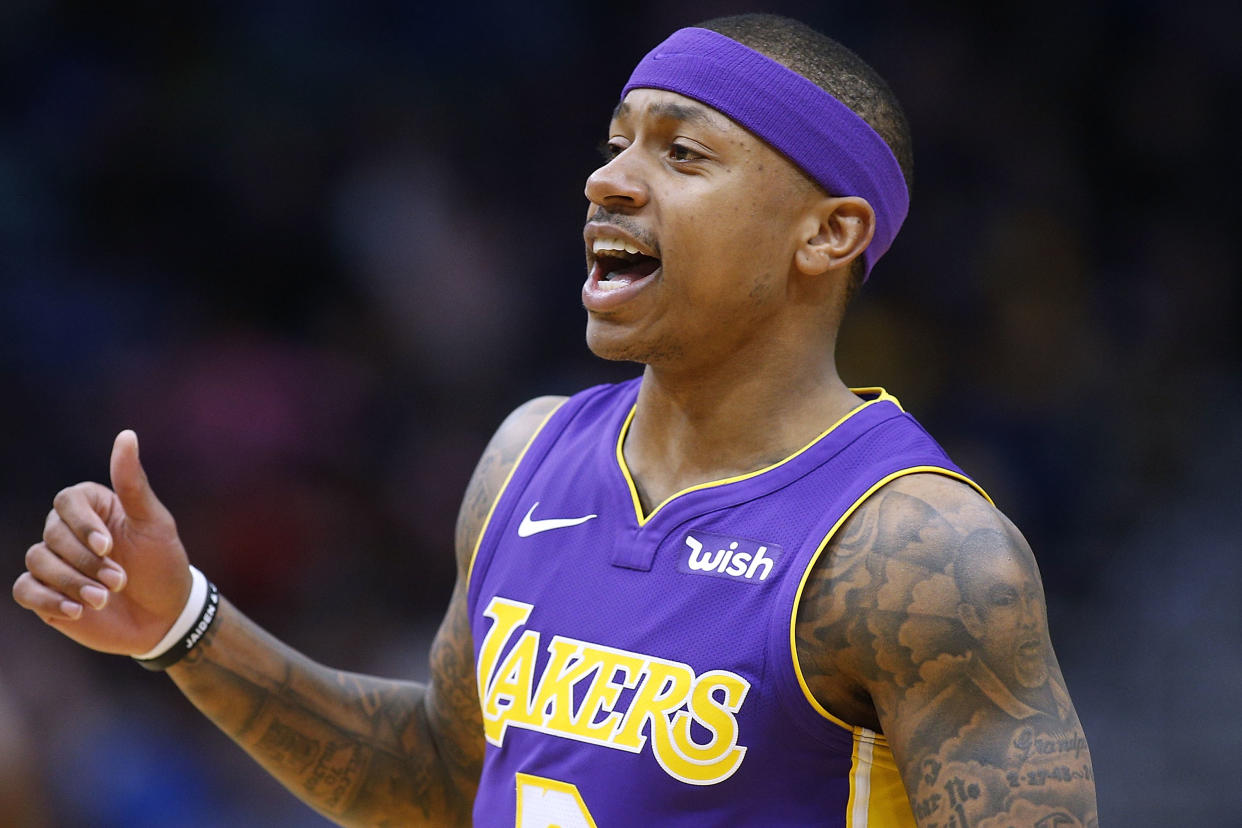 The Los Angeles Lakers have worked out point guard Isaiah Thomas, who played in 17 games for the Lakers in the 2017-18 season. (Jonathan Bachman/Getty Images)