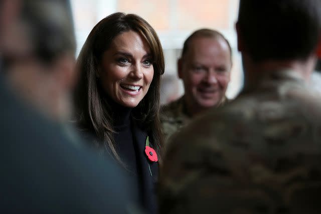 <p>Chris Radburn - WPA Pool/Getty Images</p> Kate Middleton visits the Queen's Dragoon Guards on Nov. 8, 2023