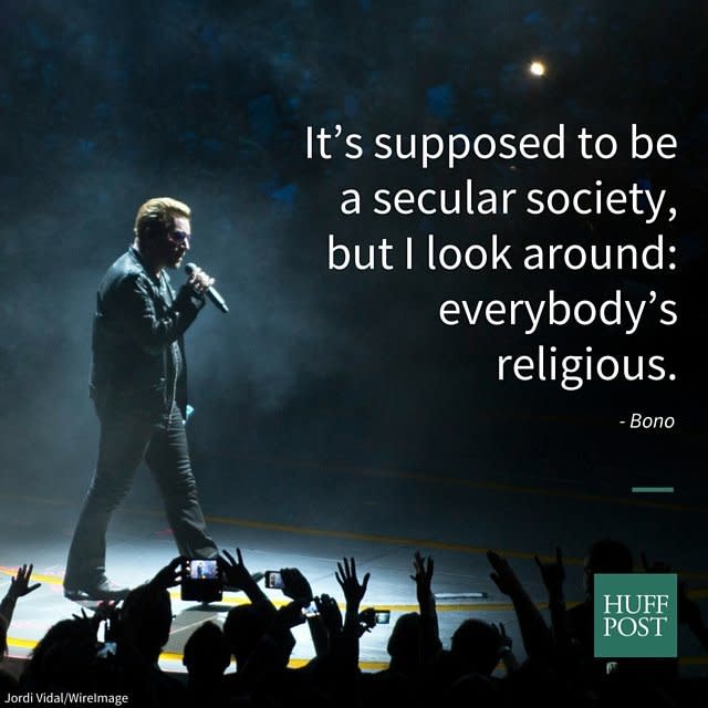 "Religious instinct comes out as gambling, as horoscope reading, as yoga, it&rsquo;s everywhere. It&rsquo;s supposed to be a secular society, but I look around: everybody&rsquo;s religious. They&rsquo;re superstitious, they pray when they think they&rsquo;ve got cancer. It&rsquo;s not that far below the surface. We&rsquo;ve gone two hundred years since the Enlightenment, but science is starting to bow again."<br />- An excerpt from<i> <a href="https://books.google.com/books?id=3R56DJh7cFkC&amp;pg=PA60&amp;lpg=PA60&amp;dq=Coolness+might+help+in+your+negotiation+with+people+through+the+world,+maybe,+but+it+is+impossible+to+meet+God+with+sunglasses+on.+The+gauche+nature+of+awe,+of+worship,+the+wonderment+at+the+world+around+you.&amp;source=bl&amp;ots=KGKkLWR4zc&amp;sig=VzRnfjzKqG8mw2Bgxx3ILYSYv1M&amp;hl=en&amp;sa=X&amp;ved=0ahUKEwj7i-O68M_MAhXMFh4KHX8jDDcQ6AEIKjAC#v=onepage&amp;q=gambling&amp;f=false" target="_blank">Bono: In Conversation with Michka Assayas</a></i>