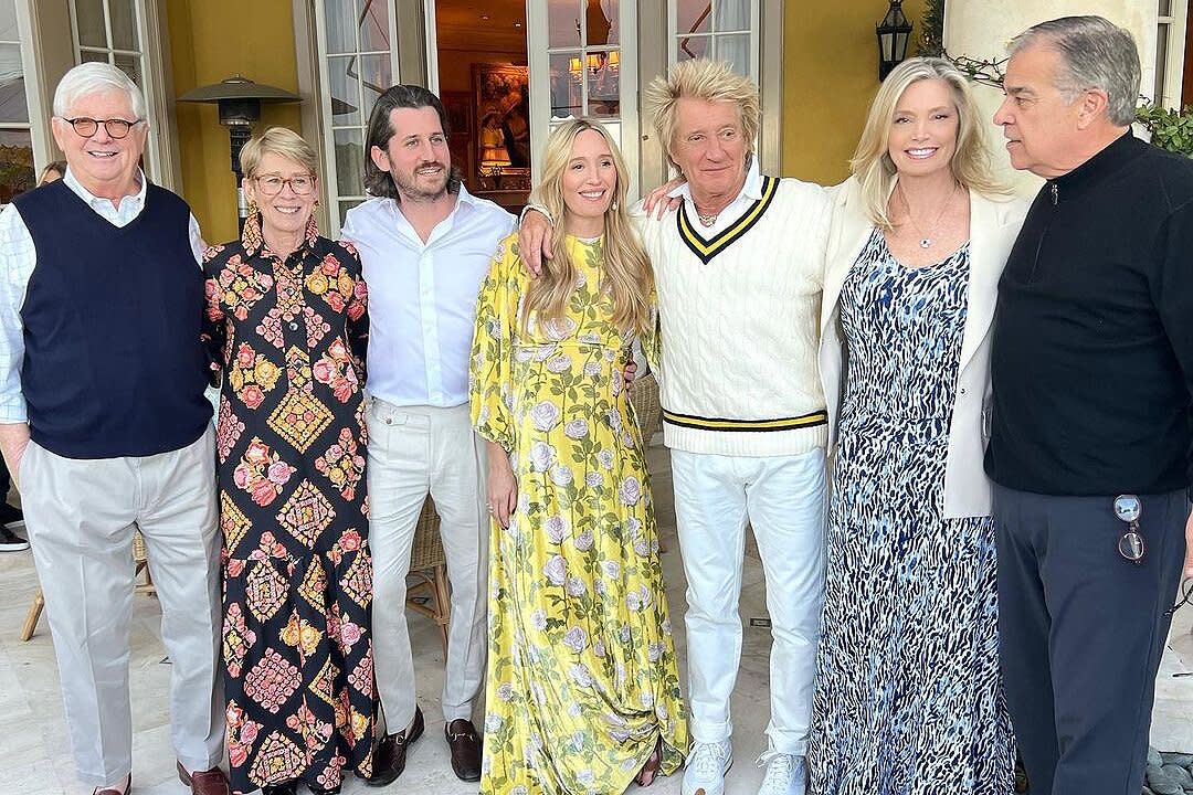 Rod Stewart Poses Celebrates Daughter Ruby's Baby Boy at Baby Shower with Family: