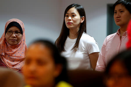 Wong Mew Choo, wife of Malaysia's badminton player Lee Chong Wei, attends a news conference in Kuala Lumpur, Malaysia November 8, 2018. REUTERS/Lai Seng Sin