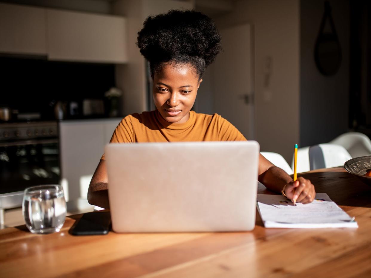 Woman working at computer