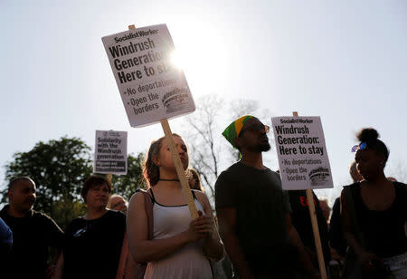 FILE PHOTO: People attend an event in Windrush Square to show solidarity with the Windrush generation in the Brixton district of London, Britain April 20, 2018. REUTERS/Darren Staples/File Photo