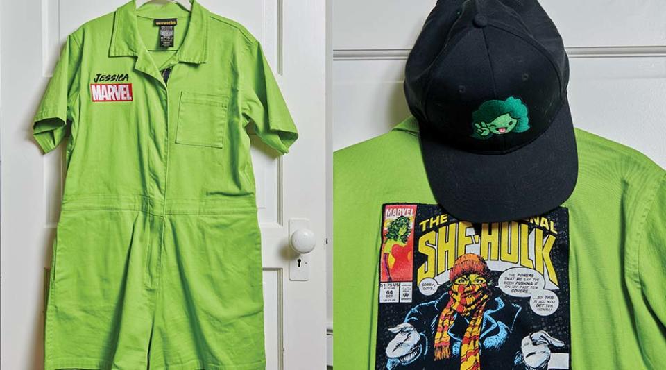 Gao’s home is filled with, among other objects, plenty of She-Hulk memorabilia —including a jumper, from cast member Ginger Gonzaga, and a hat made by her fiance, Truck Torrence: "He’s been able to create so many cute things for She-Hulk because he’s been along for the entire ride of making this show," she says.