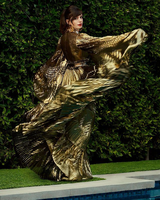 <p>Finally, the actress completed her trio of metallic outfits with a flowing gold maxi dress by Azzaro.</p><p><a href="https://www.instagram.com/p/CKAdKxML1dv/" rel="nofollow noopener" target="_blank" data-ylk="slk:See the original post on Instagram;elm:context_link;itc:0;sec:content-canvas" class="link ">See the original post on Instagram</a></p>