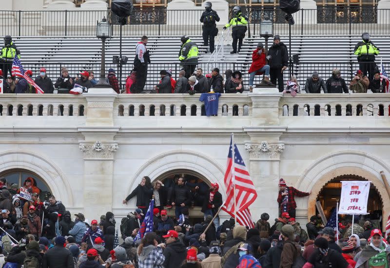 The U.S. Capitol Building is stormed by a pro-Trump mob on January 6, 2021