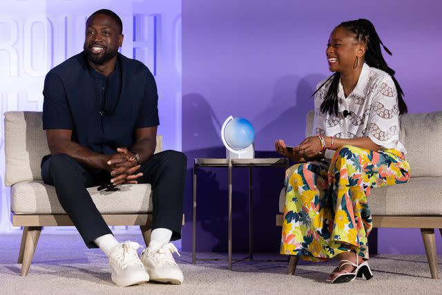 <p>The Elevate Prize Foundation</p> NBA Hall of Famer and Entrepreneur Dwyane Wade (left) joined stand-up comedian, writer, and actress Phoebe Robinson (right) at the Elevate Prize Foundation's Make Good Famous Summit