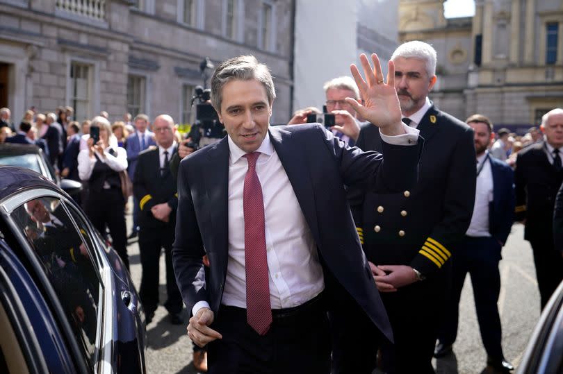 Newly elected Taoiseach Simon Harris leaves the Dail in Dublin on Tuesday