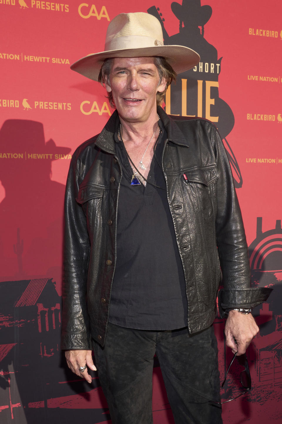 Charlie Sexton arrives at Willie Nelson 90, celebrating the singer's 90th birthday on Saturday, April 29, 2023, at the Hollywood Bowl in Los Angeles. (Photo by Allison Dinner/Invision/AP)