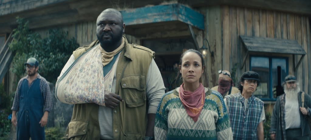 Sweet Tooth. (L to R) Nonso Anozie as Jepperd, Dania Ramirez as Aimee in episode 203 of Sweet Tooth. Cr. Courtesy of Netflix © 2023