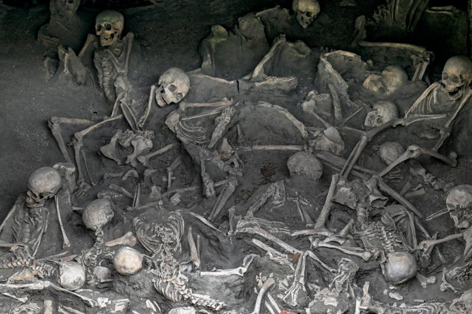 The once ancient beach of Herculaneum is opened for visitors (EPA)