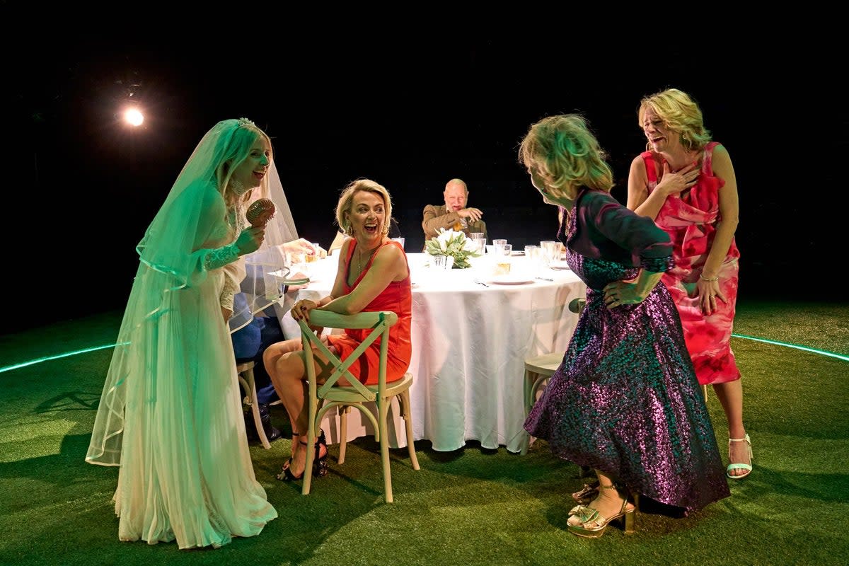 Sinéad Matthews, Lisa McGrillis, Philip Whitchurch, Lorraine Ashbourne and Lucy Black in Till the Stars Come Down at the National Theatre (Manuel Harlan)