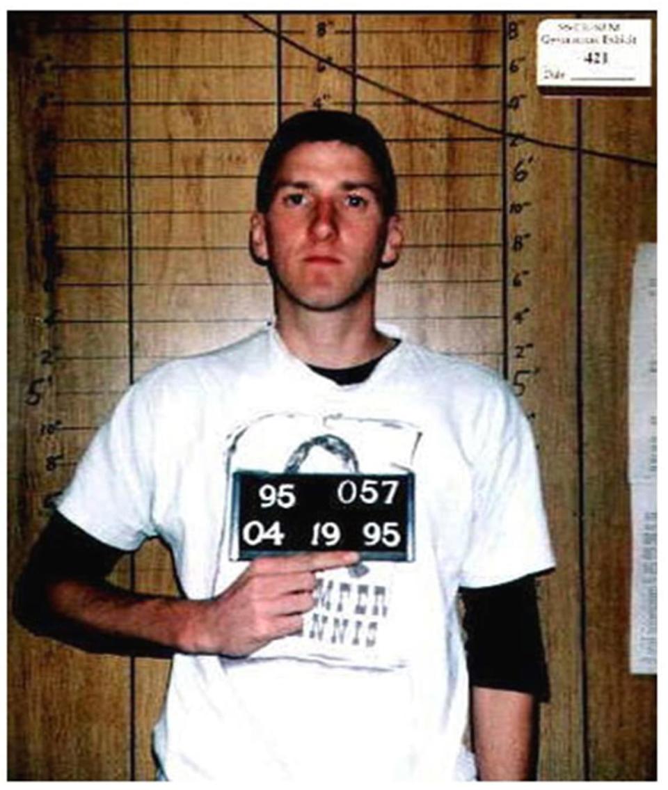 <div class="inline-image__caption"><p>Oklahoma City bomber Timothy McVeigh</p></div> <div class="inline-image__credit">Donaldson Collection/Getty</div>