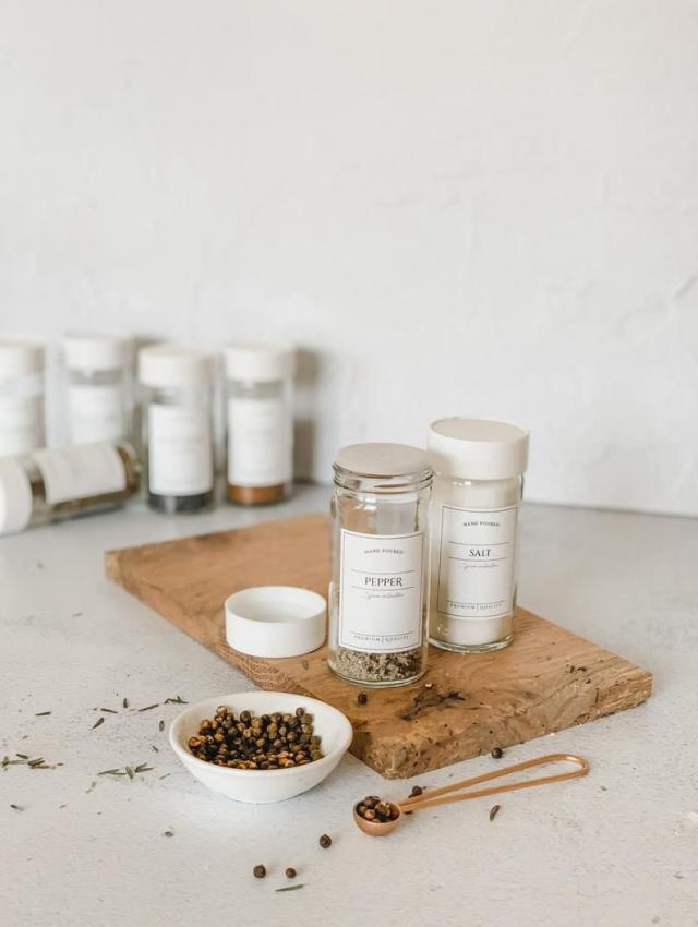 Mini Oval Spice-Herb Jars with Clamp Set of 12 + Reviews | Crate & Barrel