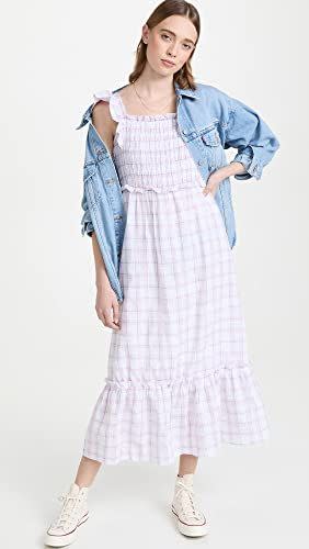 18) English Factory Plaid Midi Dress with Ruffles