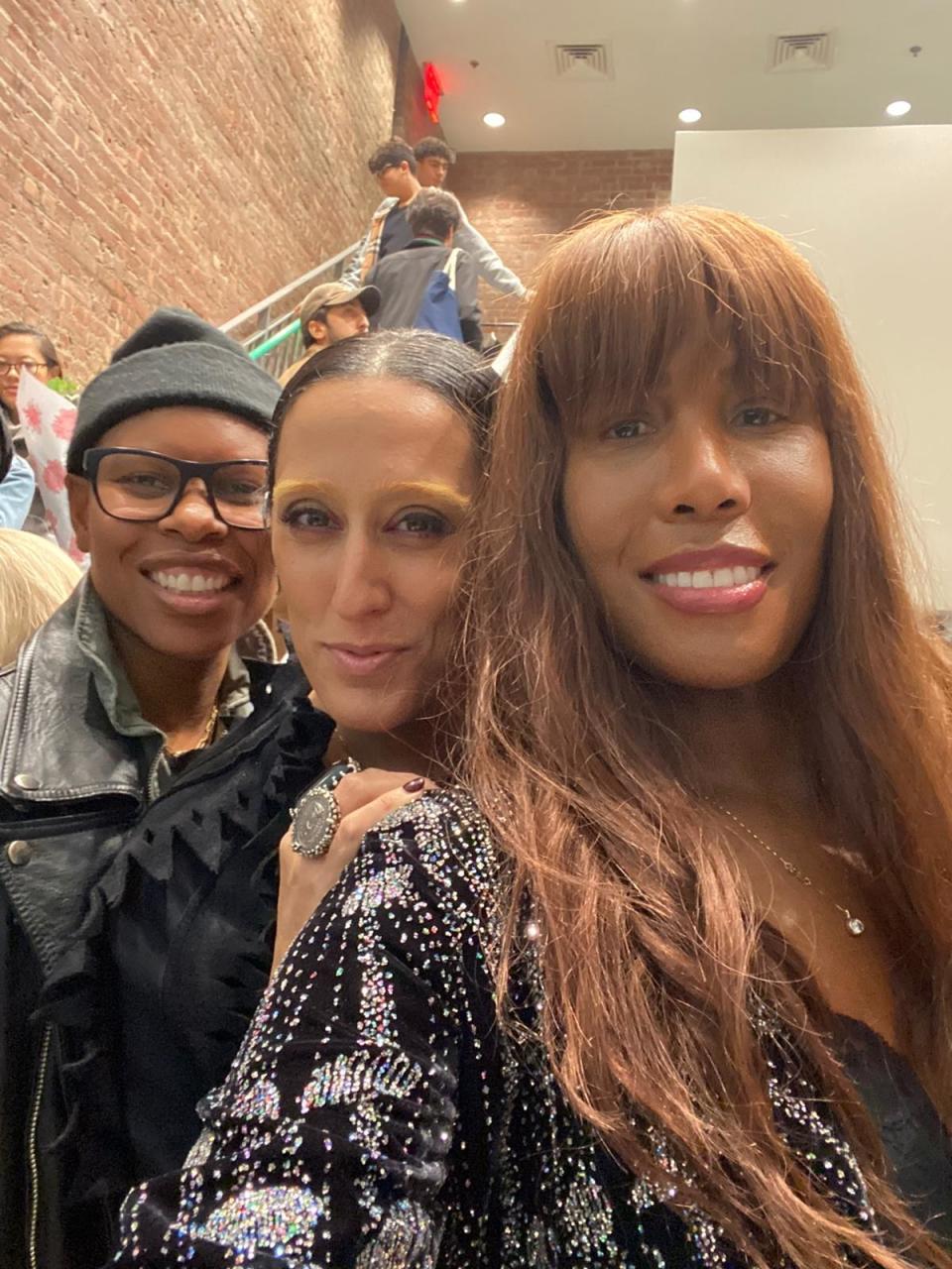 Singer Skunk Anansie, Ladyfag, and me catching up. We have worked together for many years, and she is like a sister to me.