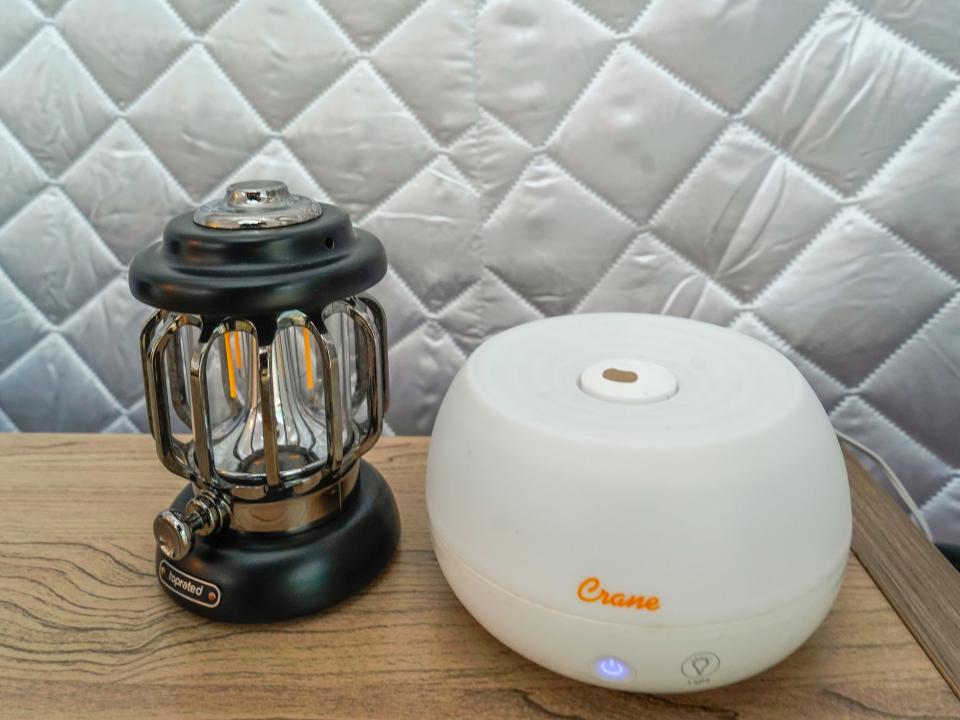 A lantern and oil diffuser Inside the dome