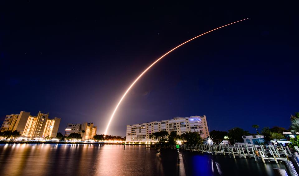 Launch of a SpaceX Falcon 9 rocket with 56 Starlink internet satellites launched from Launch Complex 40 at Cape Canaveral Space Force Station at 3:31 a.m. EDT, Thursday May 4th.