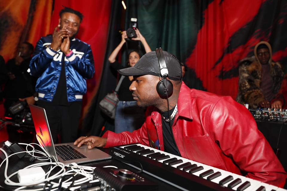 Skepta, possibly looking up Priti Patel (Getty Images for Greenwich Penin)