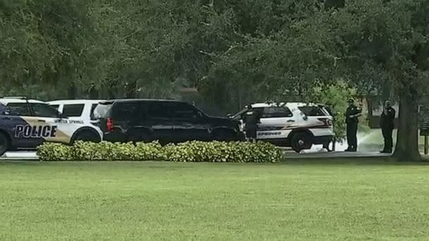 PHOTO: Police said a woman was killed by lightning that also struck her child and a dog near Trotwood Park in Winter Springs, Fla., about 15 miles north of Orlando, on Aug. 18, 2022. (WFTV)