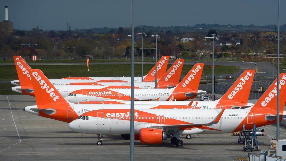 Flugzeuge der britischen Fluggesellschaft Easyjet auf dem Flughafen London Southend.