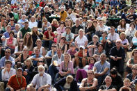 LONDON, ENGLAND - JULY 04: A general view of the crowd on Murray Mount on day nine of the Wimbledon Lawn Tennis Championships at the All England Lawn Tennis and Croquet Club on July 4, 2012 in London, England. (Photo by Dan Kitwood/Getty Images)