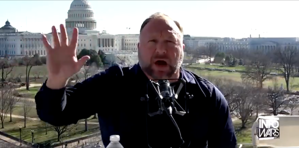 Alex Jones, an Austin-based conspiracy theorist, said he didn't support the Jan. 6, 2021, attack on the U.S. Capitol and tried to control protesters who were marching on the Capitol, saying, "I just kind of jumped in a river of the million people in D.C. and floated down it. You do not control the river."