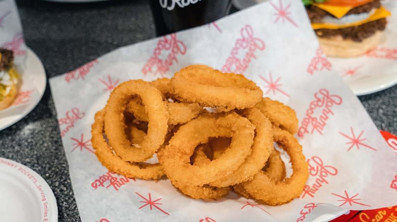 onion rings on paper