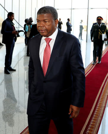 Angolan President Joao Lourenco arrives for the High Level Consultation Meetings of Heads of State and Government on the situation in the Democratic Republic of Congo at the African Union Headquarters in Addis Ababa, Ethiopia January 17, 2019. REUTERS/Tiksa Negeri