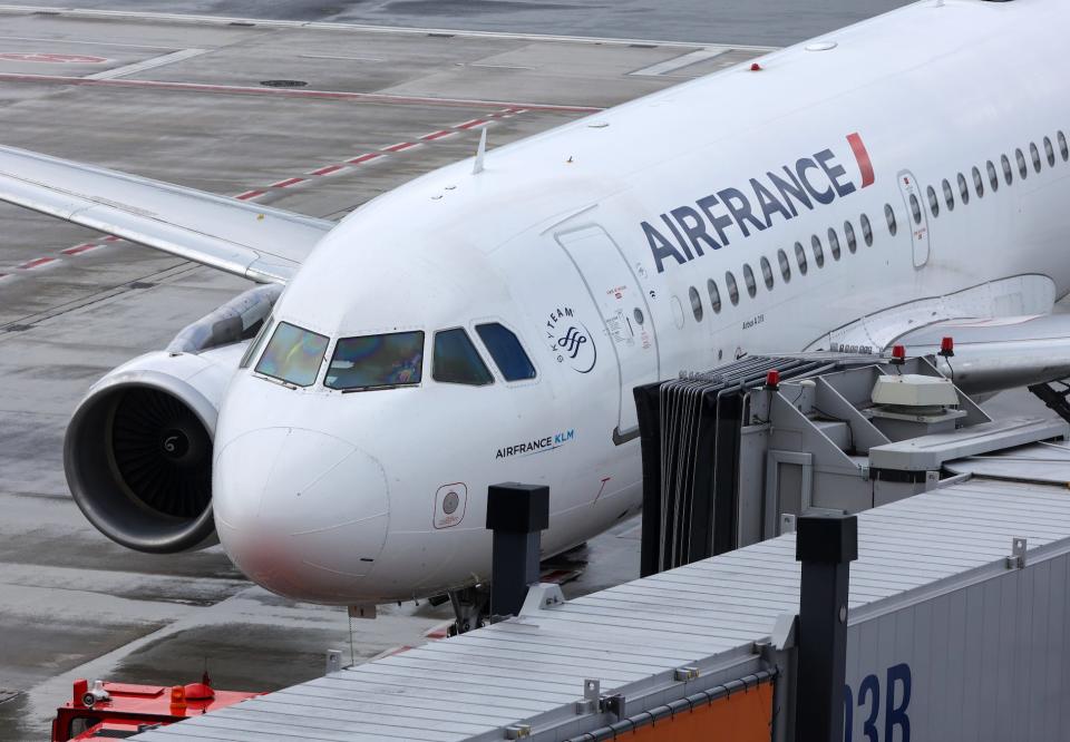 An Air France aircraft at the gate.