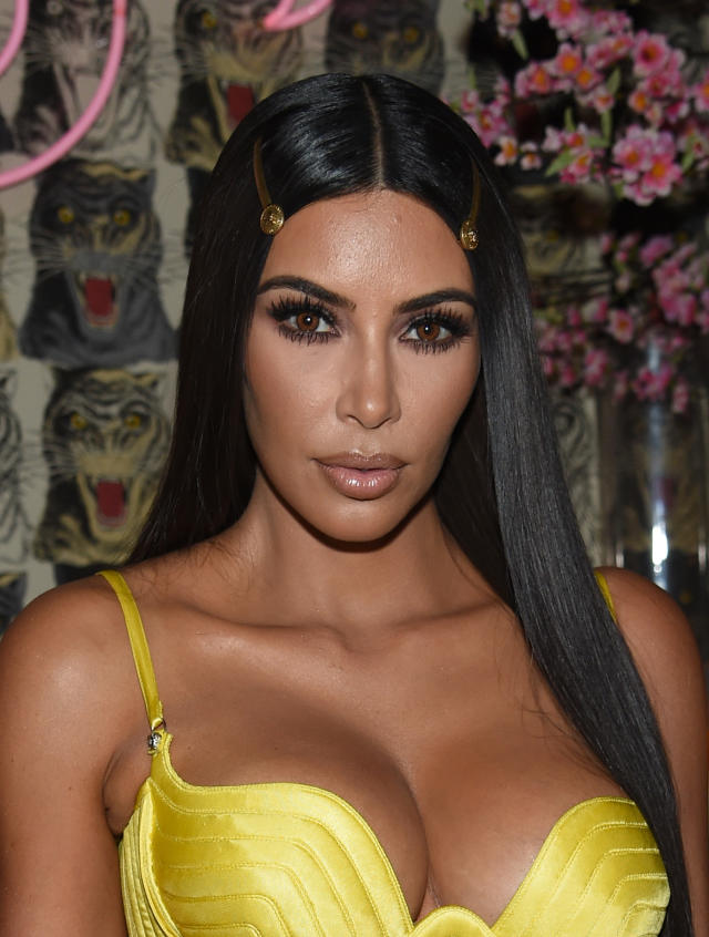 Kim Kardashian Yellow Vintage Versace Dress 2018