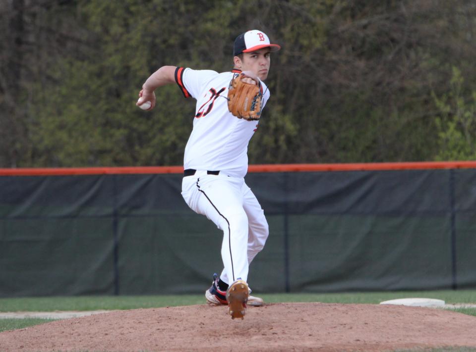 Brighton's Easton Storey threw four no-hit innings in a 5-2 victory over Canton.