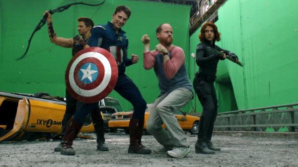 Joss Whedon en el set de Avengers (2012)