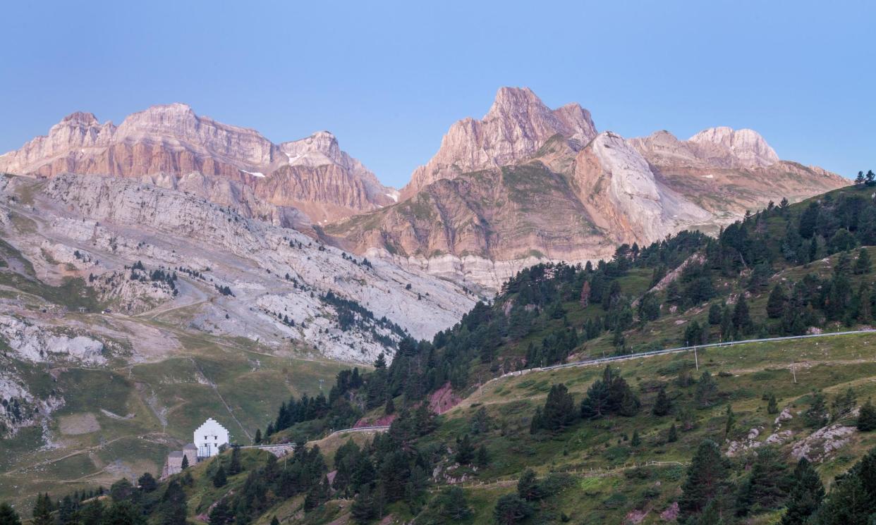 <span>The man, who was found near the Aspe peak (pictured), is understood to have been walking between the Lizara and Candanchú refuges.</span><span>Photograph: Xavier Fores/Joana Roncero/Alamy</span>