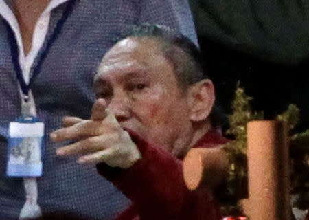 FILE PHOTO: Panama's former dictator Manuel Noriega is seen next to police officers upon his arrival at Renacer prison, outside Panama City December 11, 2011. REUTERS/Henry Romero/File Photo