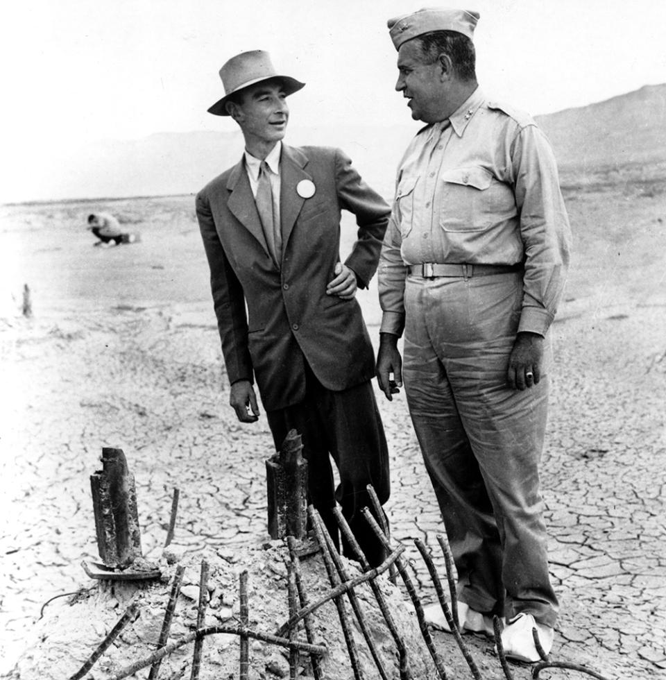 J. Robert Oppenheimer, left, will be played by Cillian Murphy, with Matt Damon playing Major General Leslie R. Groves in Christopher Nolan’s 2023 film. - Credit: Courtesy Everett Collection