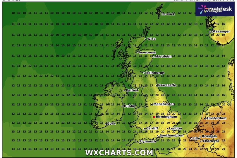 Temperature on May 27