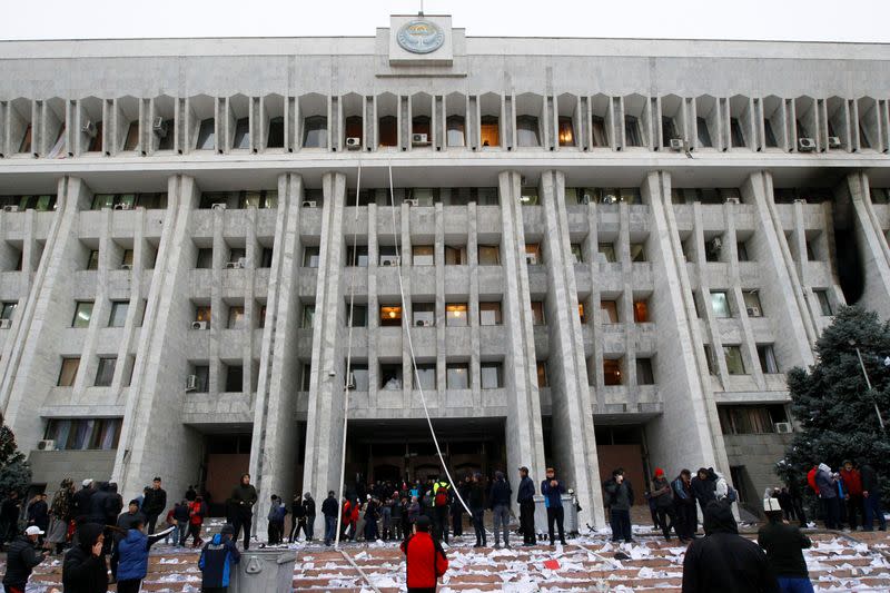 Protest against the results of a parliamentary election in Bishkek