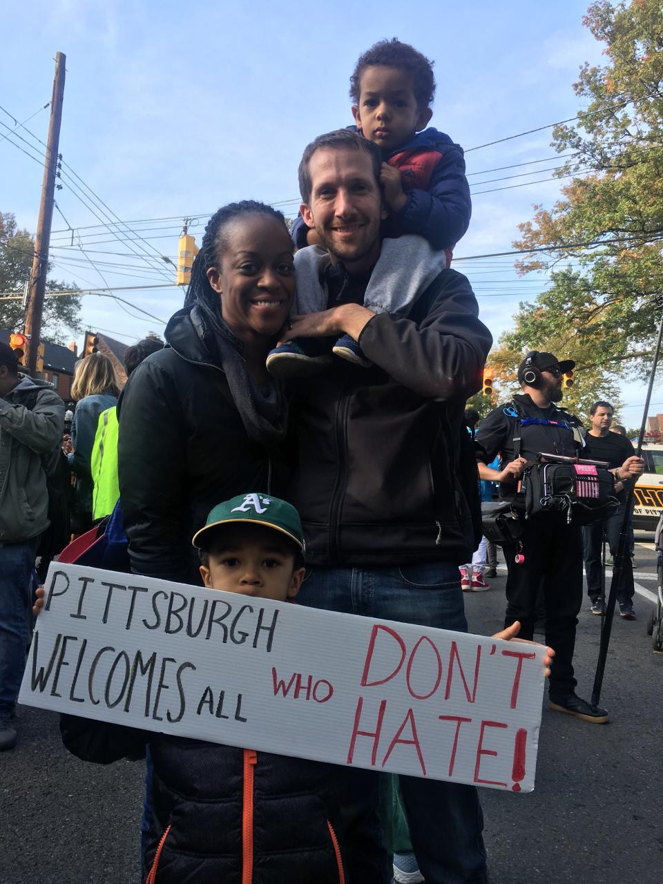 A protest against Trump's visit to Pittsburgh on Tuesday drew thousands of people. (Photo: Christopher Mathias/HuffPost)