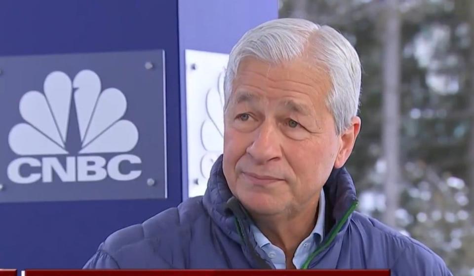 Jamie Dimon, CEO de J.P. Morgan. Imagen: Tomada de Twitter de CNBC.