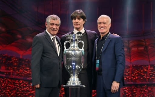 Joachim Loew (C) has been put under pressure to reach the semi-finals at Euro 2020