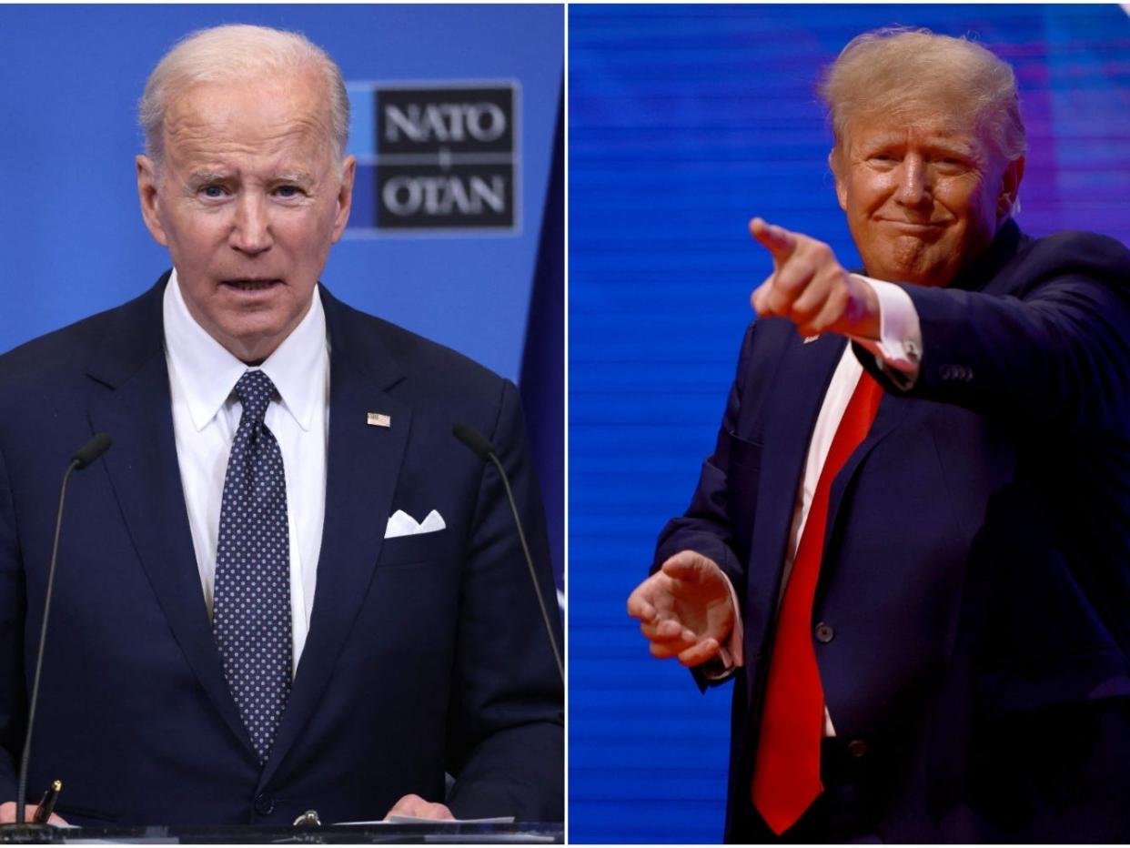 Joe Biden, left, and Donald Trump.