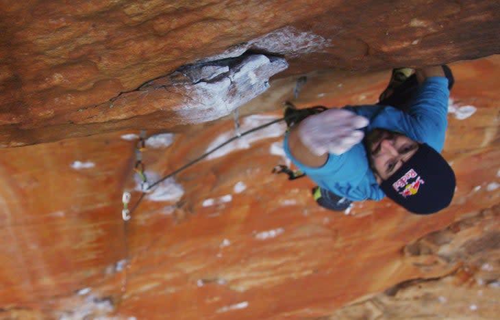 <span class="article__caption">Kilian Fischhuber climbing the first ascent of "Southern Delight" in the Grampians. Australia. Notice the cracks: this is what water, over time, exploits to change the nature of the routes we climb.</span> (Photo: Chuck Fryberger / Red Bull Content Pool)