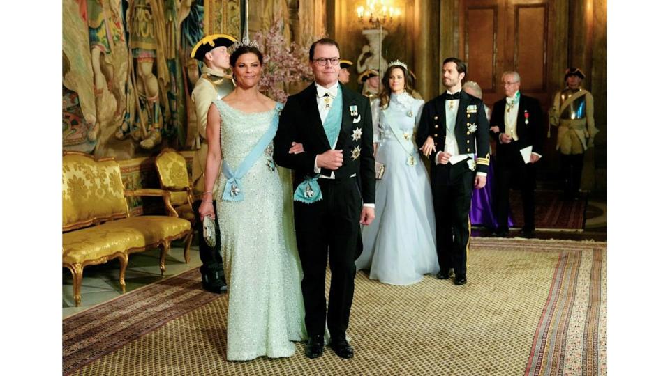 Crown Princess Victoria and Crown Prince Daniel at banquet