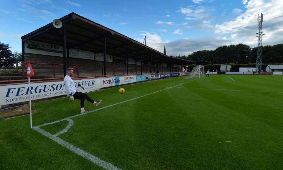 Brechin City’s Glebe Park, pictured before a 2017 pre-season friendly against Dundee, now hosts Highland League fixtures.