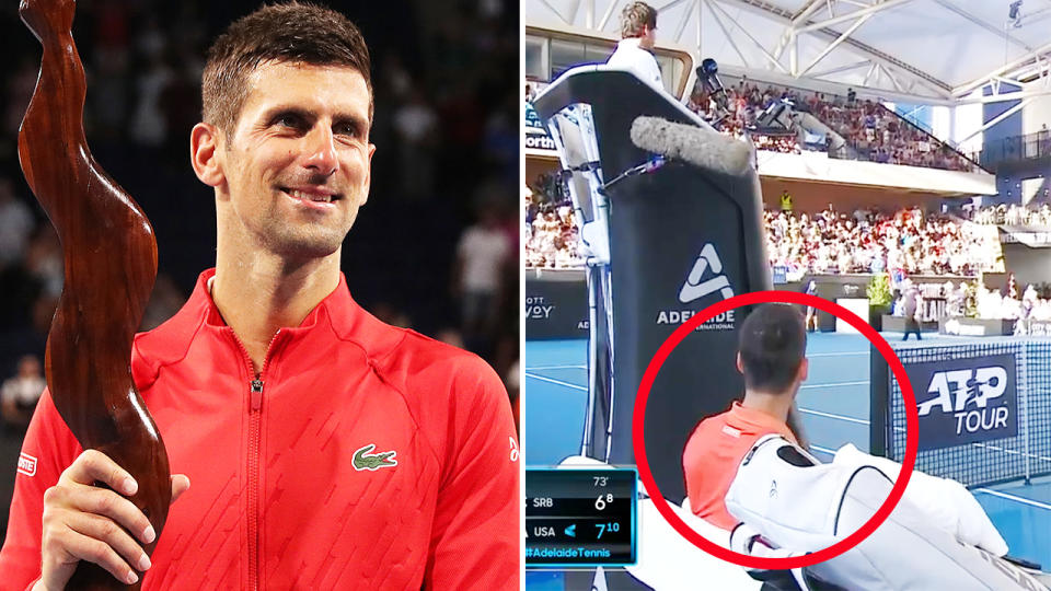 Novak Djokovic, pictured here blowing up at his box and asking his brother to leave.