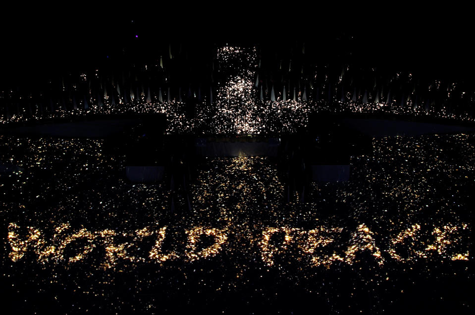 INDIANAPOLIS, IN - FEBRUARY 05: Singer Madonna performs during the Bridgestone Super Bowl XLVI Halftime Show at Lucas Oil Stadium on February 5, 2012 in Indianapolis, Indiana. (Photo by Andy Lyons/Getty Images)