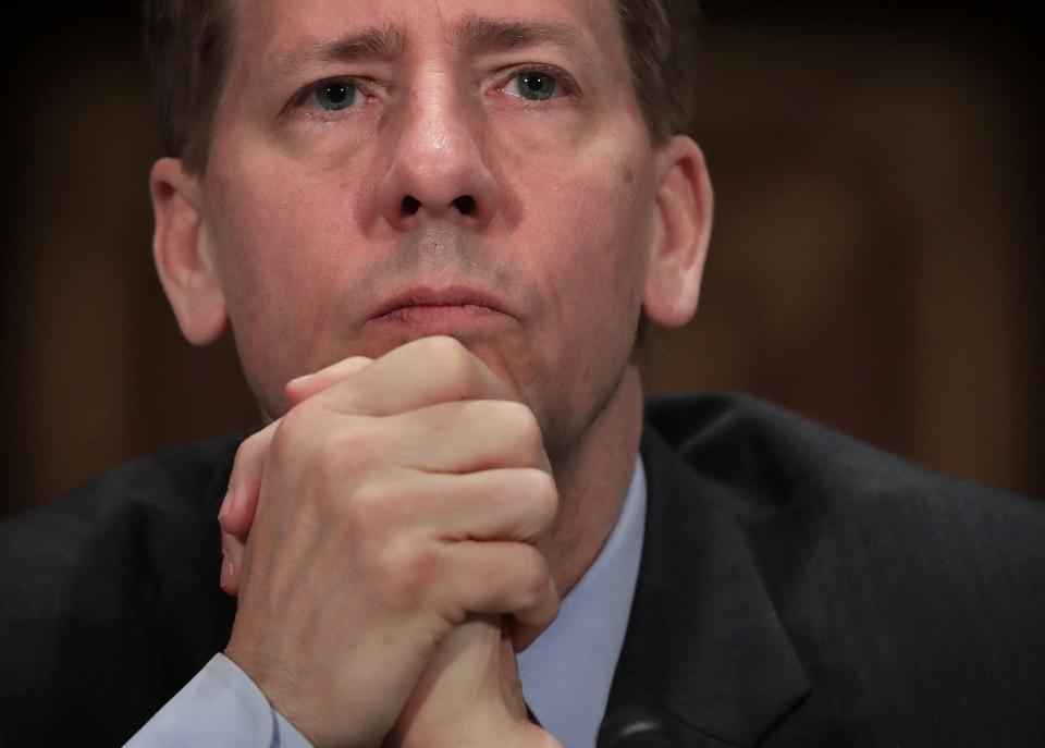 Director of the Consumer Financial Protection Bureau Richard Cordray testifies during a hearing before the Senate on April 7, 2016. Photo by Alex Wong/Getty Images